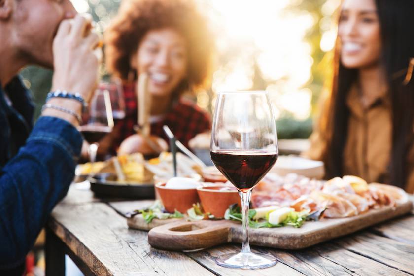 outdoor dining in cambria, california